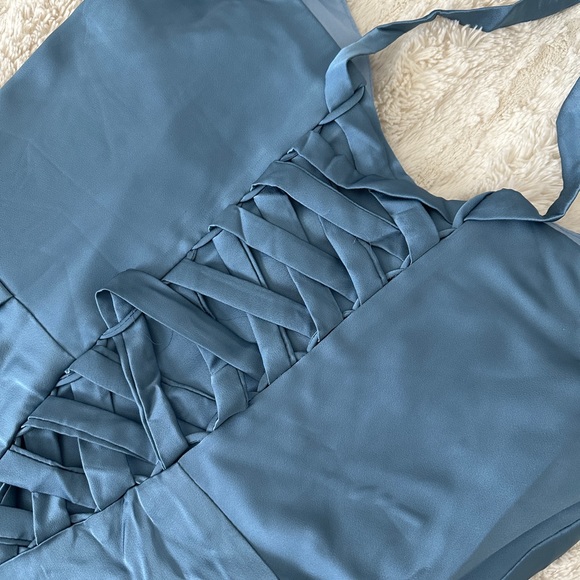 Ocean Blue Prom Gown - Custom Made, New - Picture 7 of 8